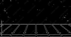 Surface movement in space with stars, animation, black and white cartoon effect.