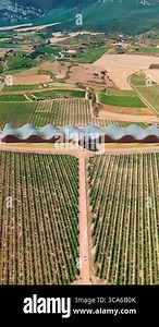 Aerial view of the famous Bodegas Ysios near Laguardia, Basque country, Spain. Ysios winery in Alava, Basque Country. View of the futuristic modern winery Ysios in La Guardia, Spain Stock Video Footage - Alamy