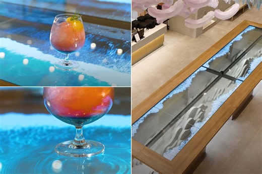 LG's Transparent OLED Table Arrives at Starbucks, Interactive Waves Included