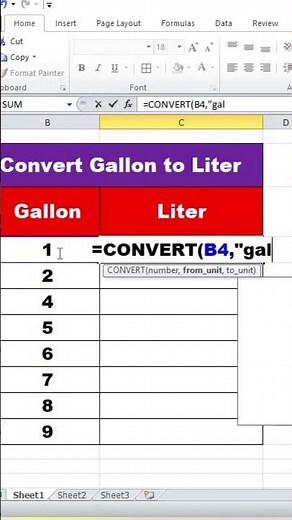 Convert Gallons to Liters in Excel | Quick Conversion