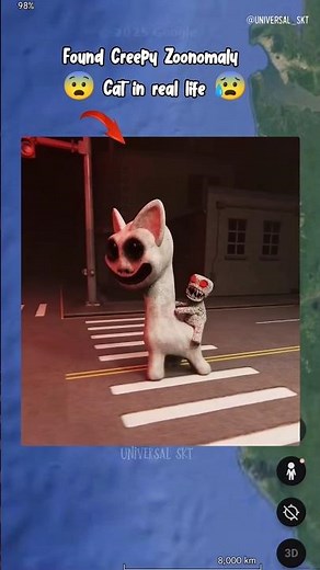 🔥I Found Creepy Zoonomaly Cat 😺 inreal life On Google Earth 🌍! #shorts #akstreet87 #earth #map