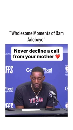 Directed By Robert B Weide Sports Reels Hub | This Bam Adebayo moment is pure wholesomeness. In this 32-second clip, the star center pauses during a press conference to answer a call... | Instagram