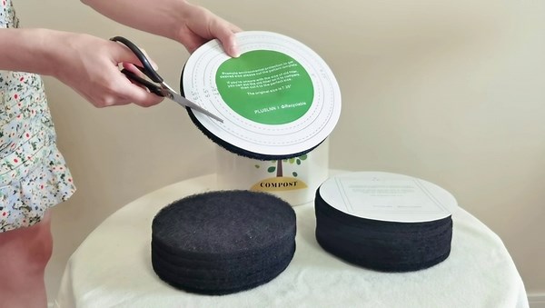 12 Pack Compost Bin Filters Charcoal, 7.25 Inch Compost Filters for Countertop Bin Pail Replacement, Longer Lasting Extra Thick Activated Charcoal, 3 Years Supply Round