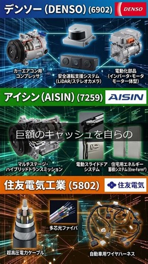 【再編が進む自動車メガサプライヤー銘柄解説】#デンソー #アイシン #住友電気工業