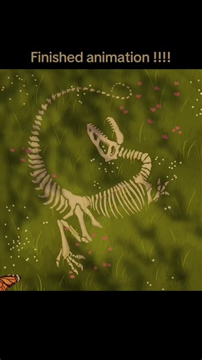 The final piece !!!!!!! I’m so happy with how this turned out!! Let me know if you’d like to see some more small animations like this #animation #artist #illustration #dino #dinosaur #bug #insects #butterfly #inspiration #progress