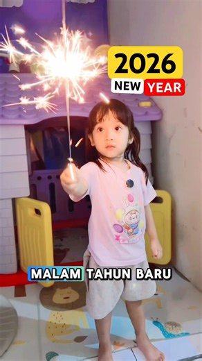 Azhira Playing Fireworks on New Year's Eve 2026 #azhirasyafia #shorts