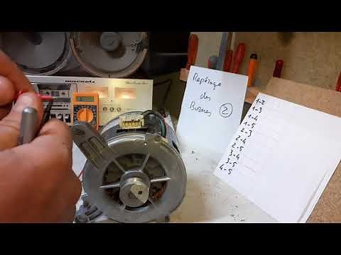 brancher un moteur machine à laver 5 fils sans charbons ,avec un condensateur