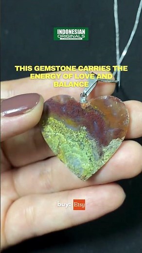 Handcrafted Moss Agate Necklace | Crystal Heart Pendant for Healing