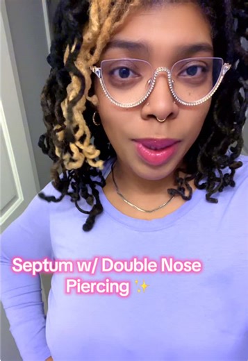 Septum w/ Double Nose Piercing ✨ #Septum #septumpiercing #nosepiercing #doublenosepiericng