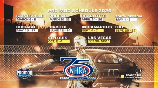 NHRA Sets 10-race 2026 Pro Mod schedule