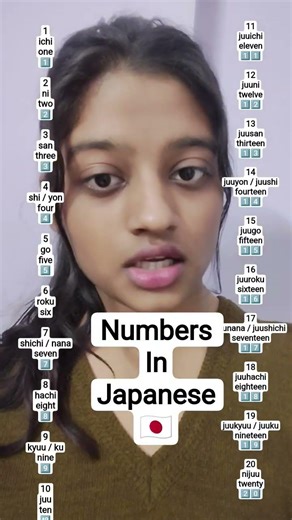 Japanese Numbers 1–20 in 20 Seconds 🔢 | JLPT N5 Beginner#LearnJapanese #JapaneseNumbers #JLPTN5