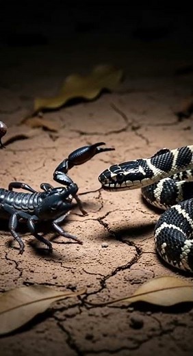 Big Black Scorpion and Common Krait #wildlifeshorts