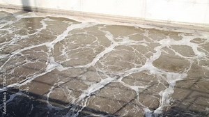 Water bubbling in aeration tanks with activated sludge