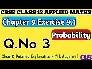 Chapter 9 - Exercise 9.1 (Q.No 3) || Probability || CBSE Class 12th Applied Maths in Tamil || NCERT