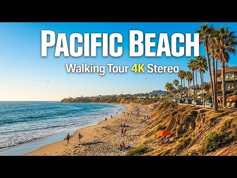Pacific Beach Walking Tour | San Diego Boardwalk, Pier & Beachfront 4K