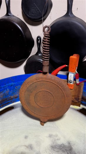 Jake pfister | Wagner waffle iron! #castiron #waffleiron #breakfast #diy #restoration #vintage #beforeandafter #reels #stl | Instagram