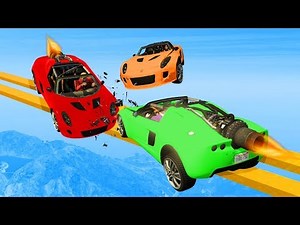 MILE HIGH ROCKET CAR DESTRUCTION! - GTA 5 Funny Moments