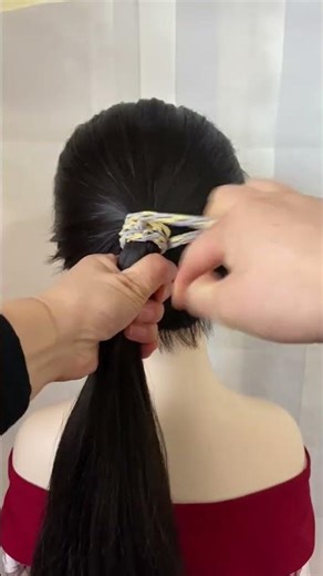 Slow-motion tutorial for the clover bun hairstyle#The most beautiful braided hair#Hairstyl