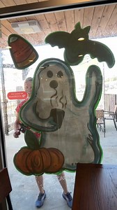 What it look like from the inside when I'm cleaning windows! Guess what? I'm painting next? #cleantok #houstonartist #windowpainting #christmasdecor #funnymeme | Decorative Painting by Laura