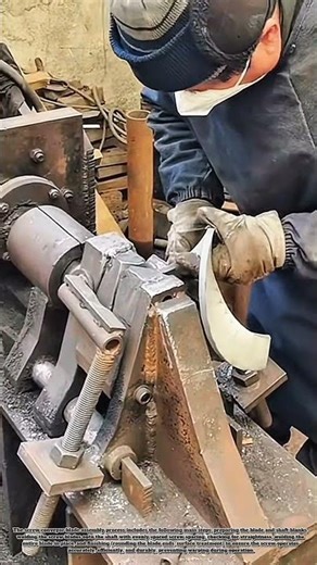The assembly Process Of Screw Conveyor Blades By Experienced Technicians #workers #interiordesign