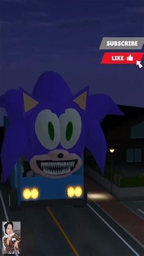CCTV records the huge and scary Sonic bus monster in Sakura School Simulator #sakura