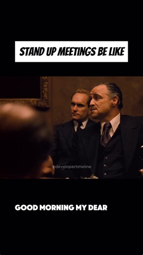 Developer Timeline on Instagram: "Stand up meetings be like 😂 #devmemes #programmingmemes #softwareengineer #codinghumor #devlife #developers #techmemes"