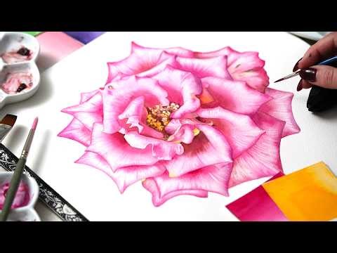 🌹Paint a Watercolor Rose with Just 2 Layers (Beginner Friendly!)