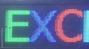 MONEY EXCHANGE neon sign message in rainbow colors and capital letters. In English and Chinese. Full screen.