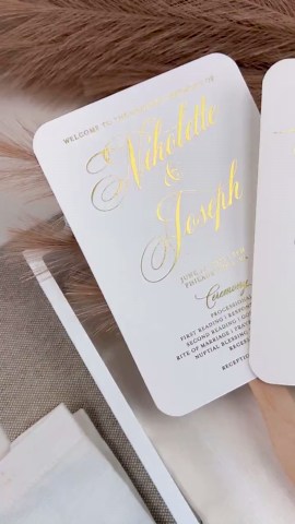 Printed Gold Wedding Program Fans, Wooden Sticks Included, Real Gold Foil Wedding Ceremony Fan, Classic, Simple Program Fan - Etsy