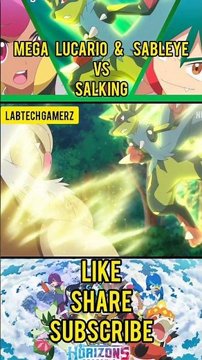 Mega Lucarioa & Sableye vs Slaking | Pokemon Horizons season 3 #pokemon #shorts #pokemonhorizons