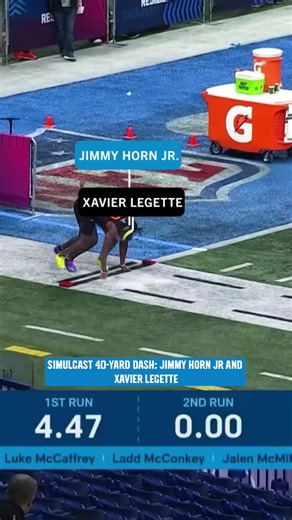 Who you got in a race? #carolina #panthers #jimmyhornjr #xavierlegette