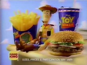 Burger King Disney's Toy Story Puppets Christmas Movie Tie In Ad #1 (1995)