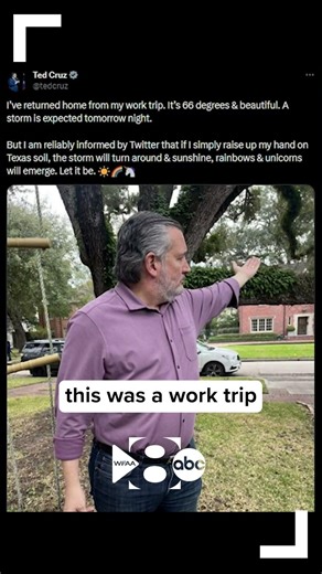 Ted Cruz says he's back in Texas after work trip ahead of weekend winter weather