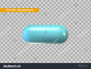 3d Shape Isolated Blue Capsule On Stock Vector (Royalty Free) 1746594740 | Shutterstock
