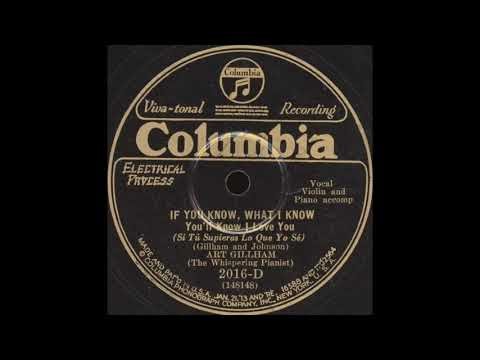 Art Gillham ("The Whispering Pianist") - If You Know, What I Know (You'll Know I Love You) (1929)