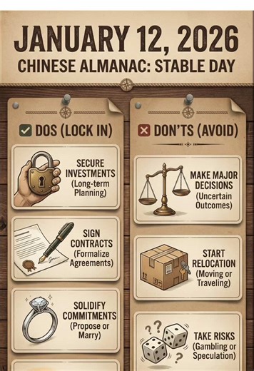 Monday Motivation: Lock it down! Jan 12 is a “Stable Day” ⚓️💼 #fengshuitips #chinesealmanac #dailyguide #mondaymotivation #astrologytips