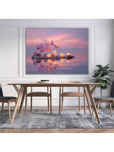 Canvas Prints Zen Wall Art Spa Decor Buddha Posters Candle Rhythms By Sea Asian Style Paintings Water Yoag Treatment Artwork SPA Nature Scene With Minimalist Modern Traditional Style For Office Living Room Bedroom Bathroom(Blue)Room Decor Home Decor Bathroom Decor Posters Bedroom Decor Wall Decor Living Room Decor Office Decor Room Decor Aesthetic Pictures Wall Decor Living Room Kitchen Decor Home Decor Bedroom Apartment Decor | SHEIN
