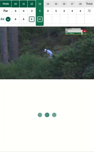 I was sitting on 14 tee and watched this entire calamity unfold. The most MINDBLOWING part was that through all of it, Li didn’t give Scottie the go-ahead to hit his short wedge shot from the fairway. Scottie had to stand and wait close to 15 MINUTES before a very delicate downhill half-wedge over the tributary to Rae’s Creek!