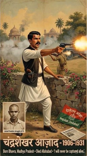 Chandrashekhar Azad Biography 🇮🇳 | Real History #shorts #biography #freedomfighter
