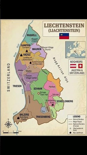 map of Liechtenstein 🇱🇮 #mapseries #mapstudy #upsc #geopolítica #geography #map