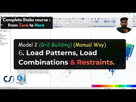 Model 2 : 06 – Load Patterns, Load Combinations & Restraints in ETABS (G+2 Building)