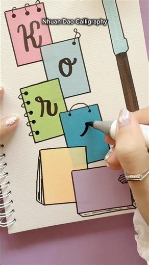 Cute Korea Front Page Idea for Your Notebook 🇰🇷 #nhuandaocalligraphy #frontpage #shorts