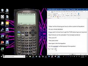 How to solve a system of Equations using a TI-89 Titanium Emulator