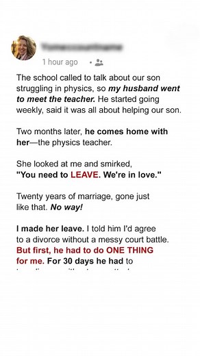 My Husband Had an Affair with Our Son's Teacher — I Gave Our Marriage One Last Chance for 30 Days ...More in the first c0mment👇🏼 | Hazelnut Story