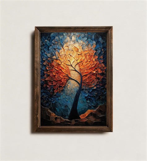 Abstract Tree of Life Wall Art Print, Textured Nature Tree Decor, Modern Rustic Printable Art - Etsy