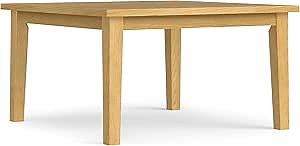 SIMPLIHOME Eastwood Dining Table - 54 inch Wide Solid Oak Veneer Square Table, Contemporary Style for Dining Room or Kitchen with Thick Top and Clean-Lined Legs, Seats 8