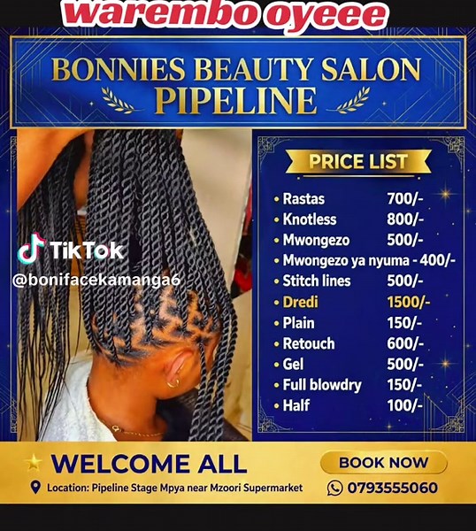 Stitch Line Hairstyle Designs — Warembo & Kwa Bonny Salon Ideas