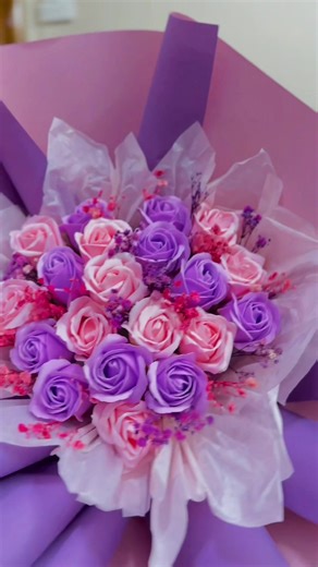 Creative Purple Rose Bouquet Making Ideas