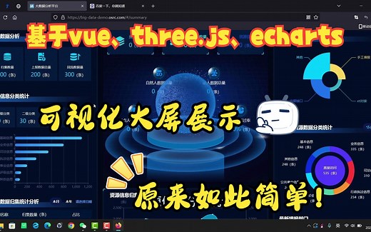 基于Vue、three.js、echarts，数据可视化展示项目，包含三维模型导入交互、三维模型标注等功能