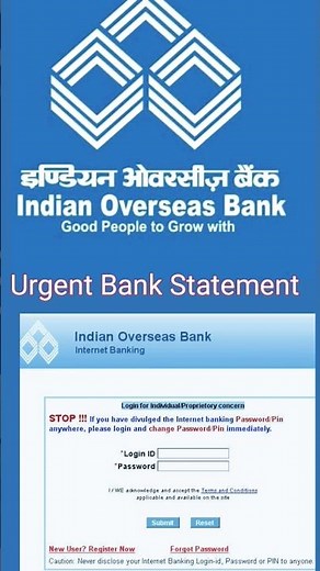 download Indian overseas Bank statement